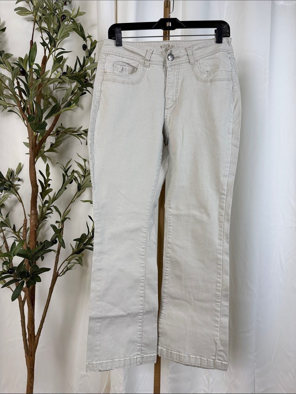 Riders by Lee Light Khaki Boot Cut Cotton Jeans Sz 12P (B7)